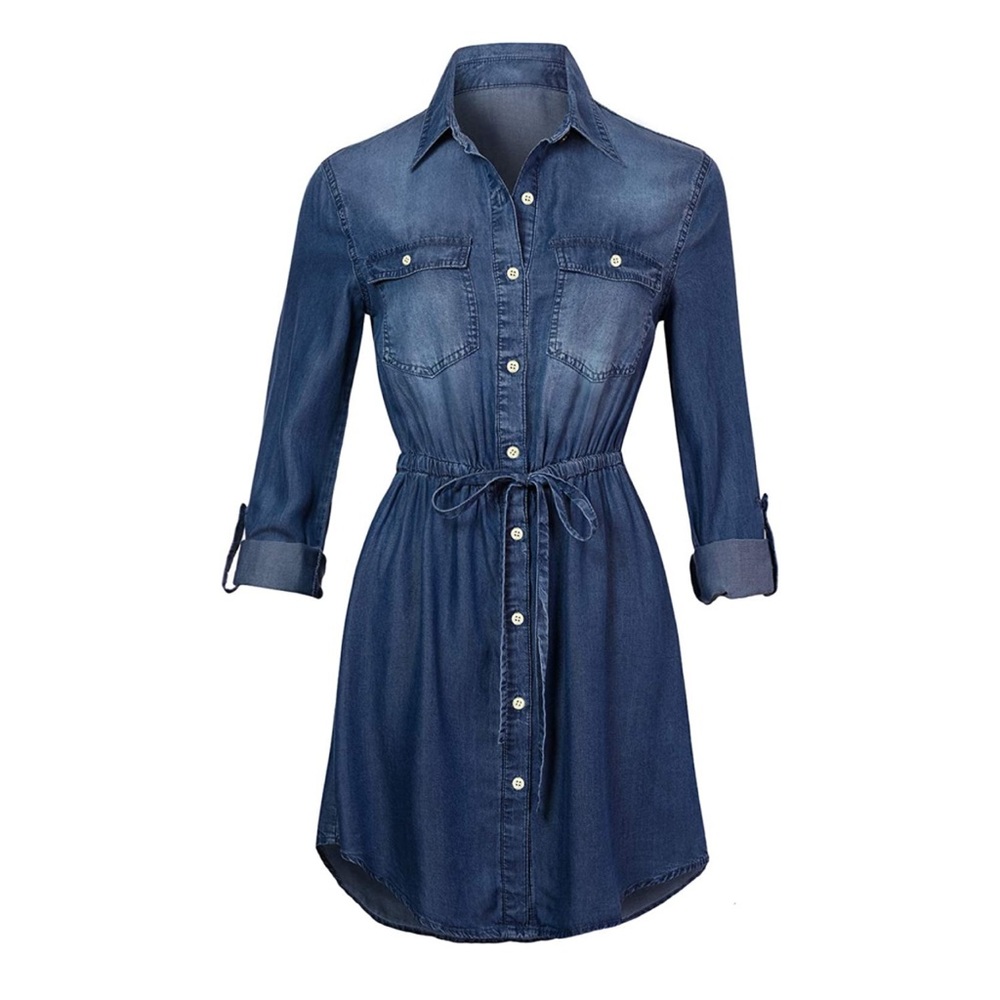 Anna-Kaci Women Jean Shirt Dress